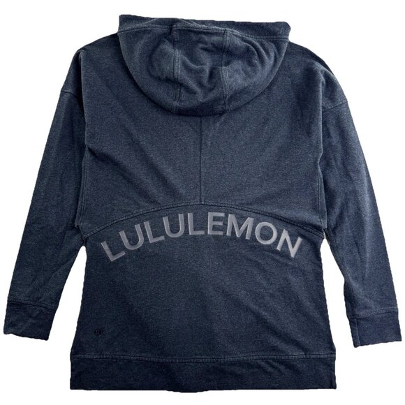 Lululemon Cut Above Hoodie Expression Women’s 8 Heathered Naval Blue Side Slits - Picture 1 of 10